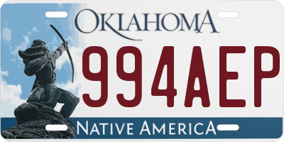 OK license plate 994AEP