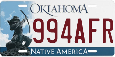 OK license plate 994AFR
