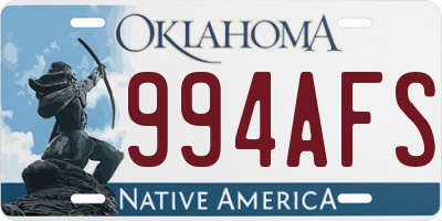 OK license plate 994AFS