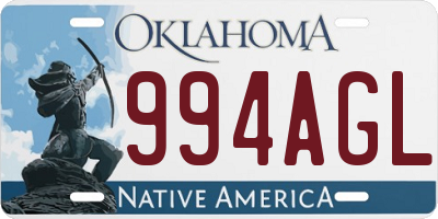 OK license plate 994AGL