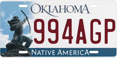 OK license plate 994AGP