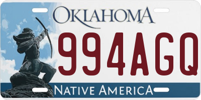 OK license plate 994AGQ