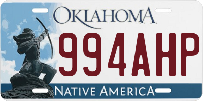 OK license plate 994AHP