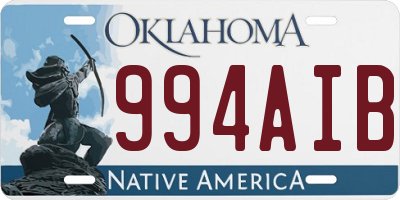 OK license plate 994AIB
