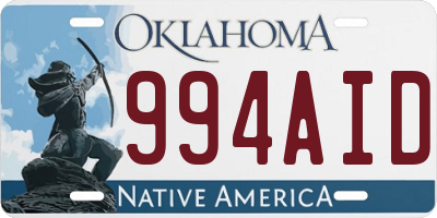 OK license plate 994AID