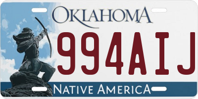 OK license plate 994AIJ