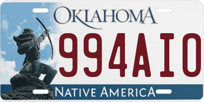 OK license plate 994AIO