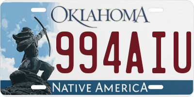 OK license plate 994AIU