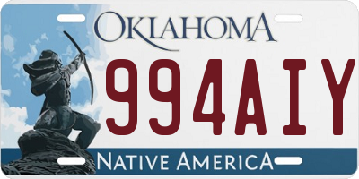 OK license plate 994AIY