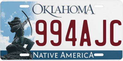 OK license plate 994AJC
