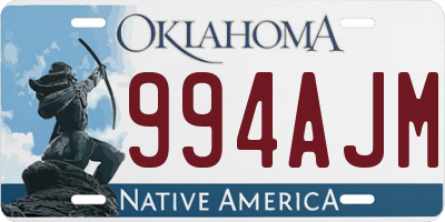 OK license plate 994AJM