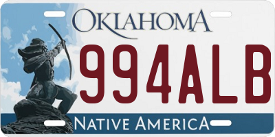 OK license plate 994ALB