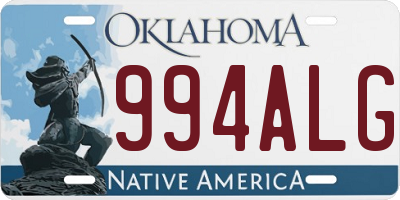 OK license plate 994ALG