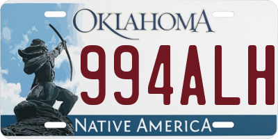 OK license plate 994ALH