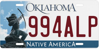 OK license plate 994ALP