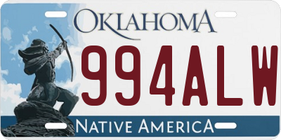 OK license plate 994ALW