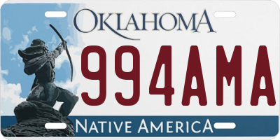 OK license plate 994AMA