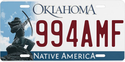 OK license plate 994AMF