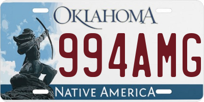 OK license plate 994AMG