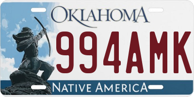 OK license plate 994AMK