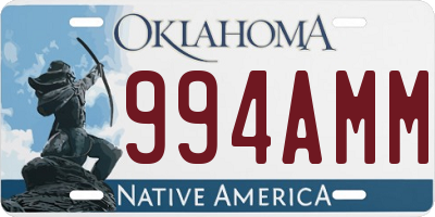 OK license plate 994AMM