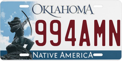 OK license plate 994AMN