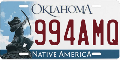 OK license plate 994AMQ