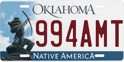 OK license plate 994AMT