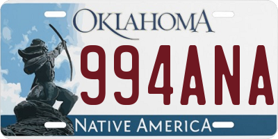 OK license plate 994ANA
