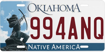 OK license plate 994ANQ