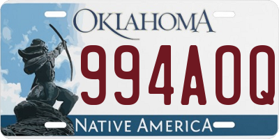 OK license plate 994AOQ