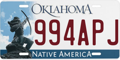 OK license plate 994APJ