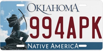OK license plate 994APK