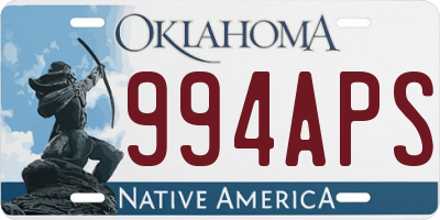 OK license plate 994APS