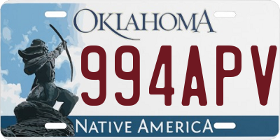 OK license plate 994APV