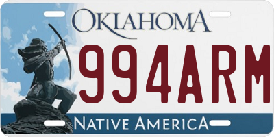 OK license plate 994ARM