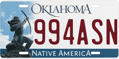 OK license plate 994ASN
