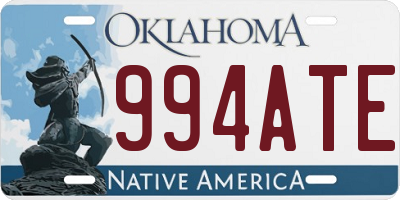 OK license plate 994ATE