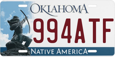 OK license plate 994ATF