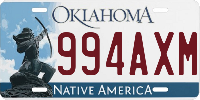 OK license plate 994AXM