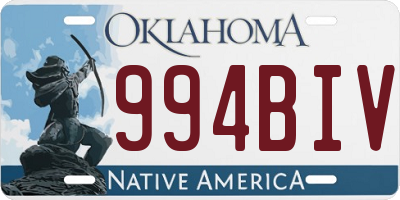 OK license plate 994BIV