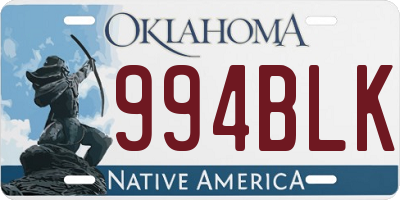 OK license plate 994BLK