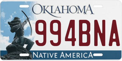 OK license plate 994BNA