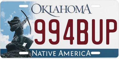 OK license plate 994BUP