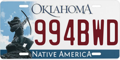 OK license plate 994BWD