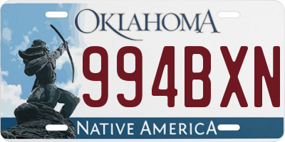 OK license plate 994BXN