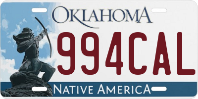 OK license plate 994CAL