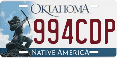 OK license plate 994CDP