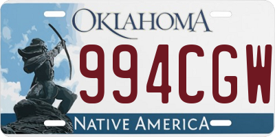 OK license plate 994CGW