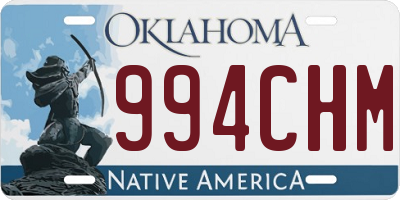 OK license plate 994CHM